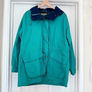 Vintage Lightweight Jacket Women’s Teal Hood Pacific Trail Coat 90s Size L